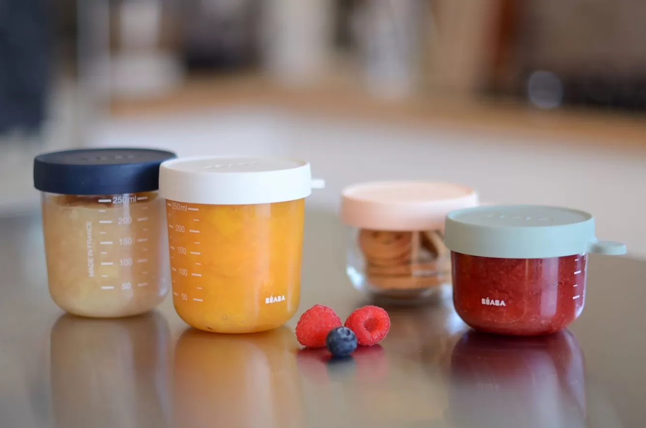 Glass Baby Food Storage Containers Set Of 4 – Eucalyptus | BÉABA Discount