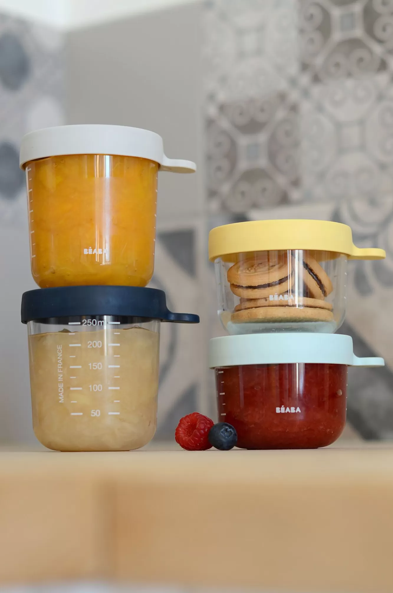 Glass Baby Food Storage Containers Set Of 4 – Pastel | BÉABA Outlet