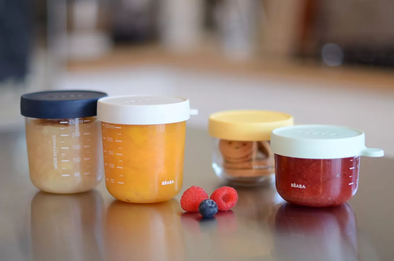Glass Baby Food Storage Containers Set Of 4 – Pastel | BÉABA Outlet