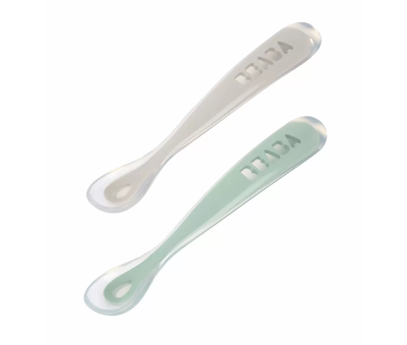 Set Van 2 Siliconen Babylepels + Opbergdoosje Velvet Grey / | BÉABA Discount