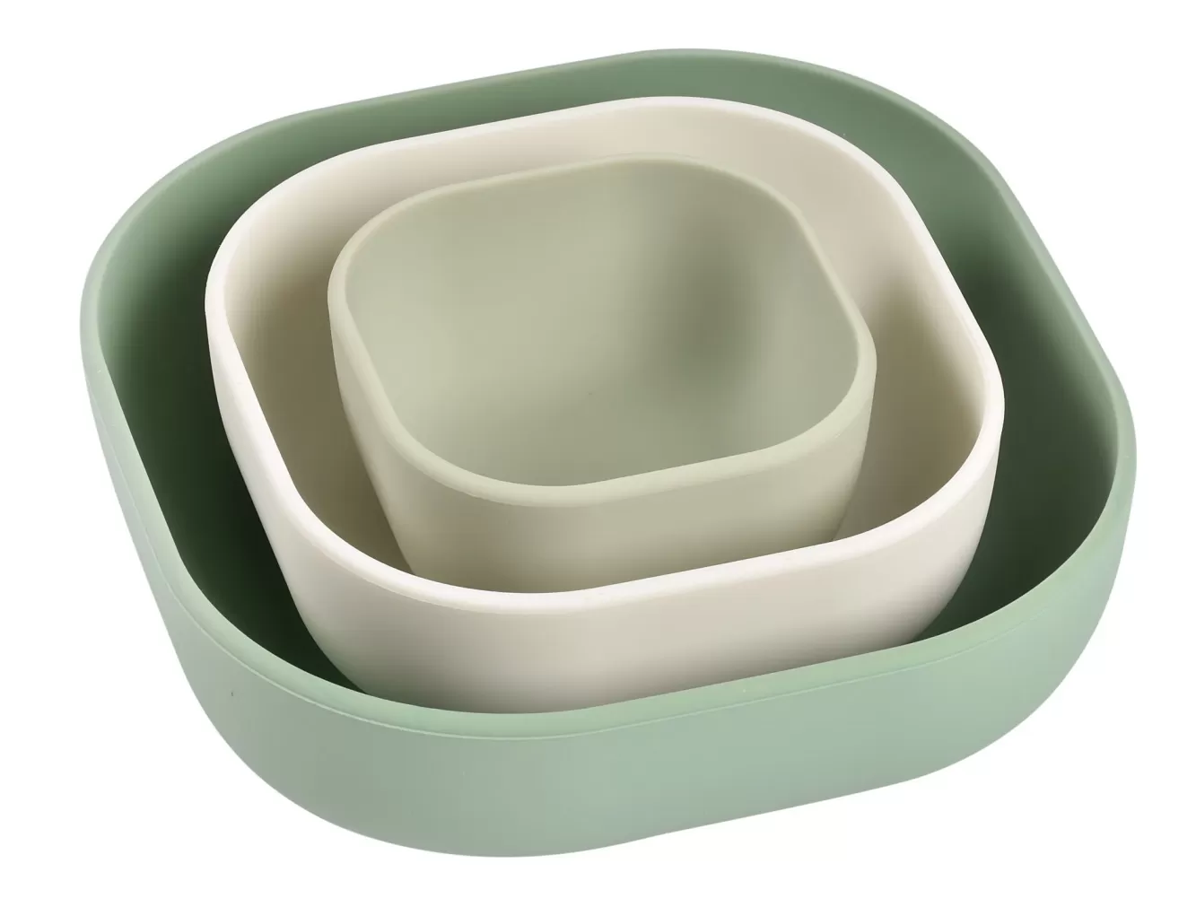 Set Van 3 Siliconen Kommen Sage Green | BÉABA Online