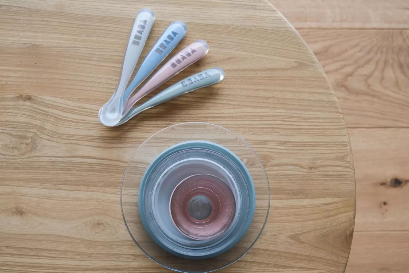 Set Van 4 Siliconen Babylepels Eucaplyptus | BÉABA Shop