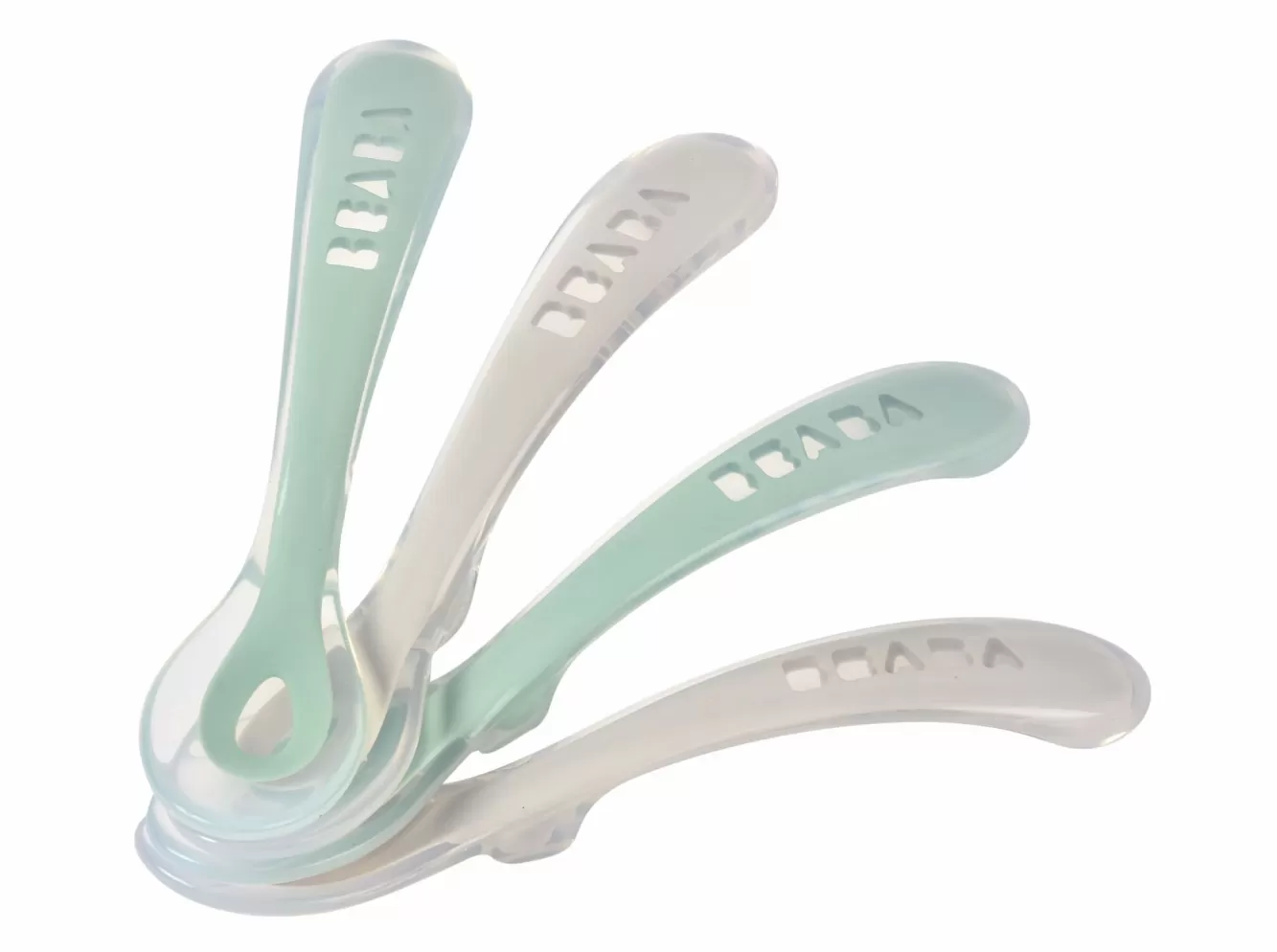 Set Van 4 Siliconenlepels 2De Leeftijd Velvet Grey / Sage Gr | BÉABA Best