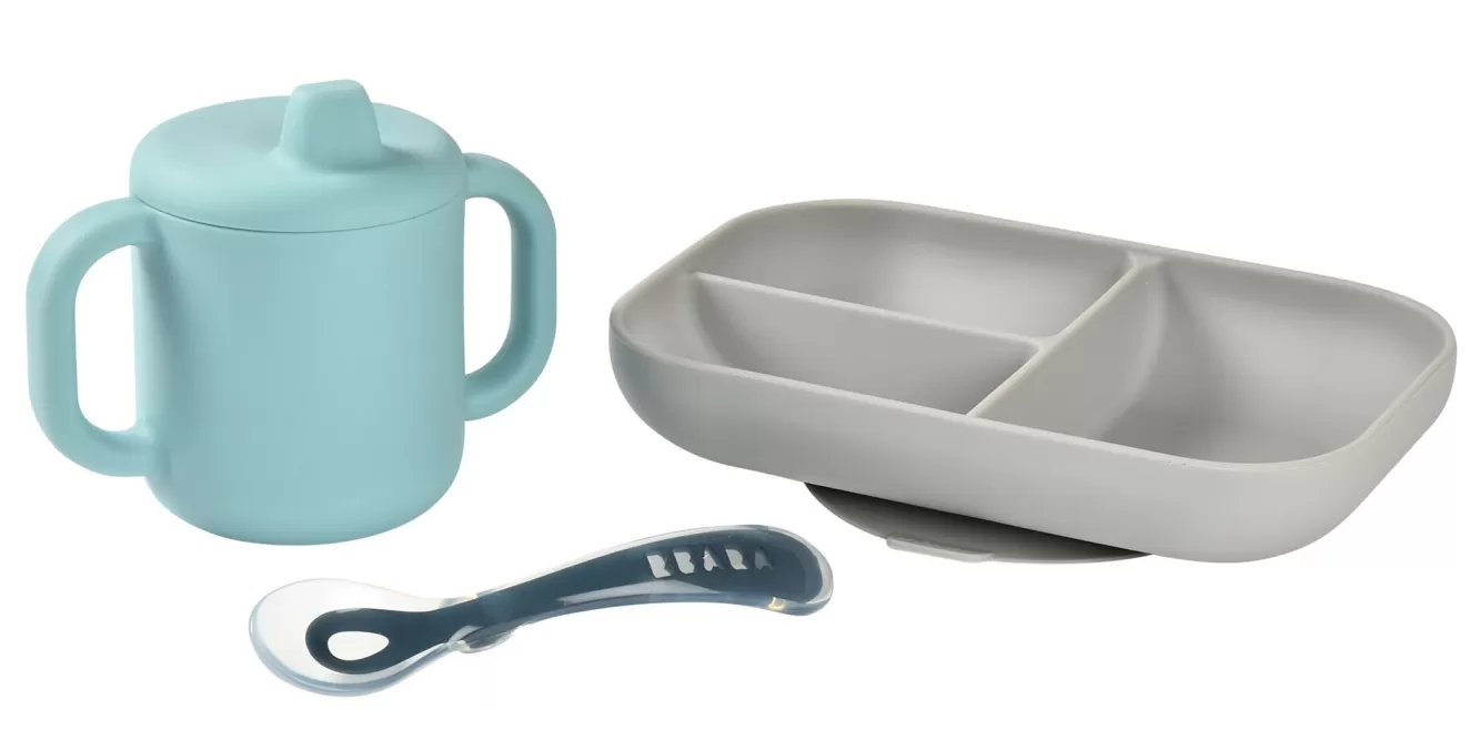 Siliconen Leerset + Beker Blue | BÉABA Fashion