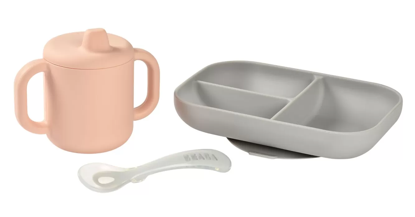 Siliconen Leerset + Beker Pink | BÉABA Fashion