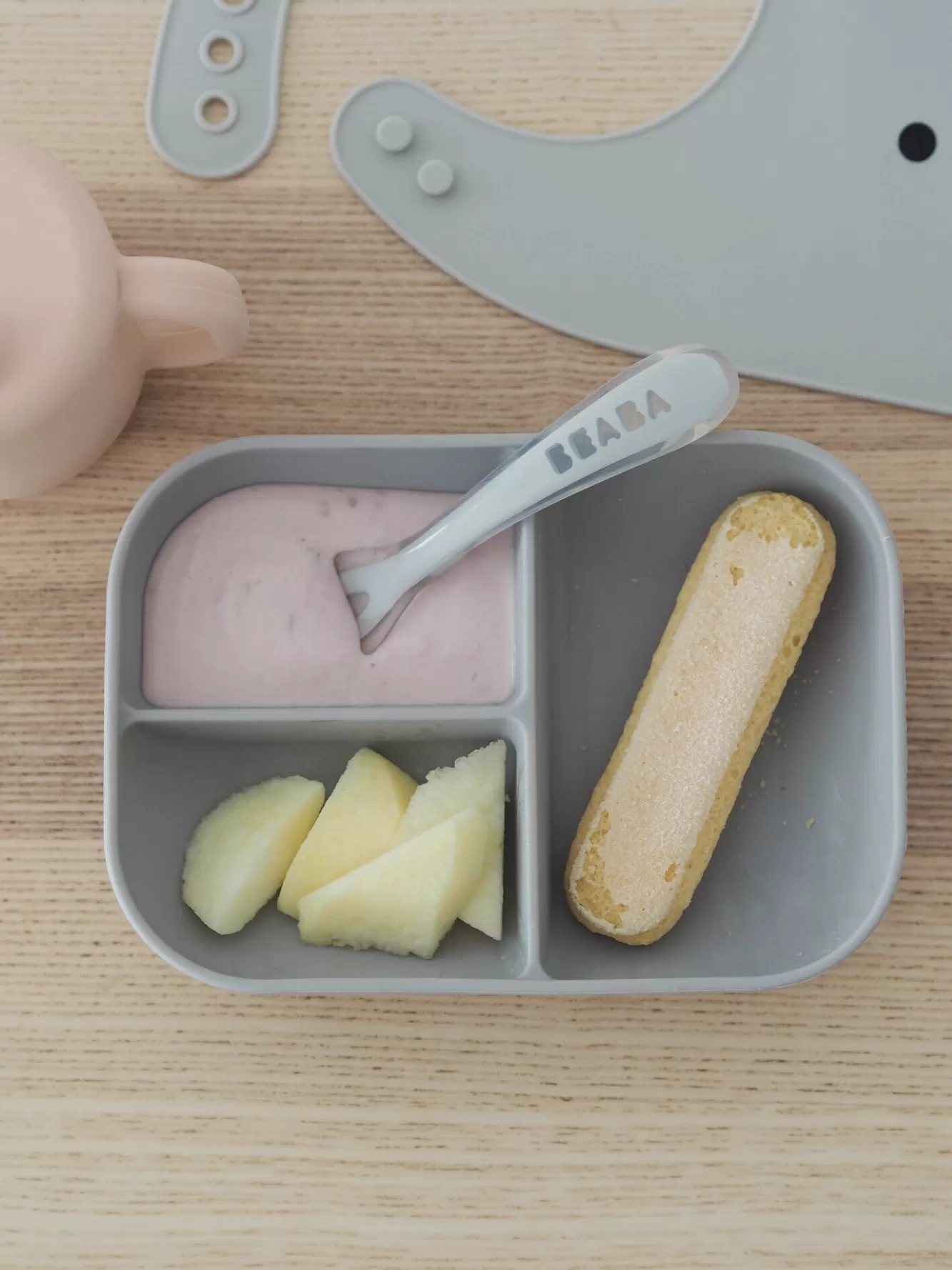 Siliconen Leerset + Beker Pink | BÉABA Fashion