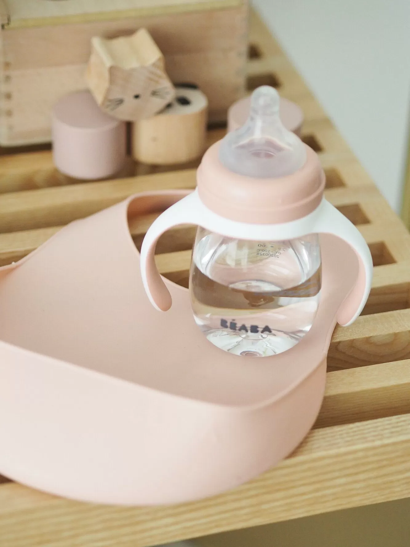Siliconen Slabbetje Light Mist/Old Pink | BÉABA Sale
