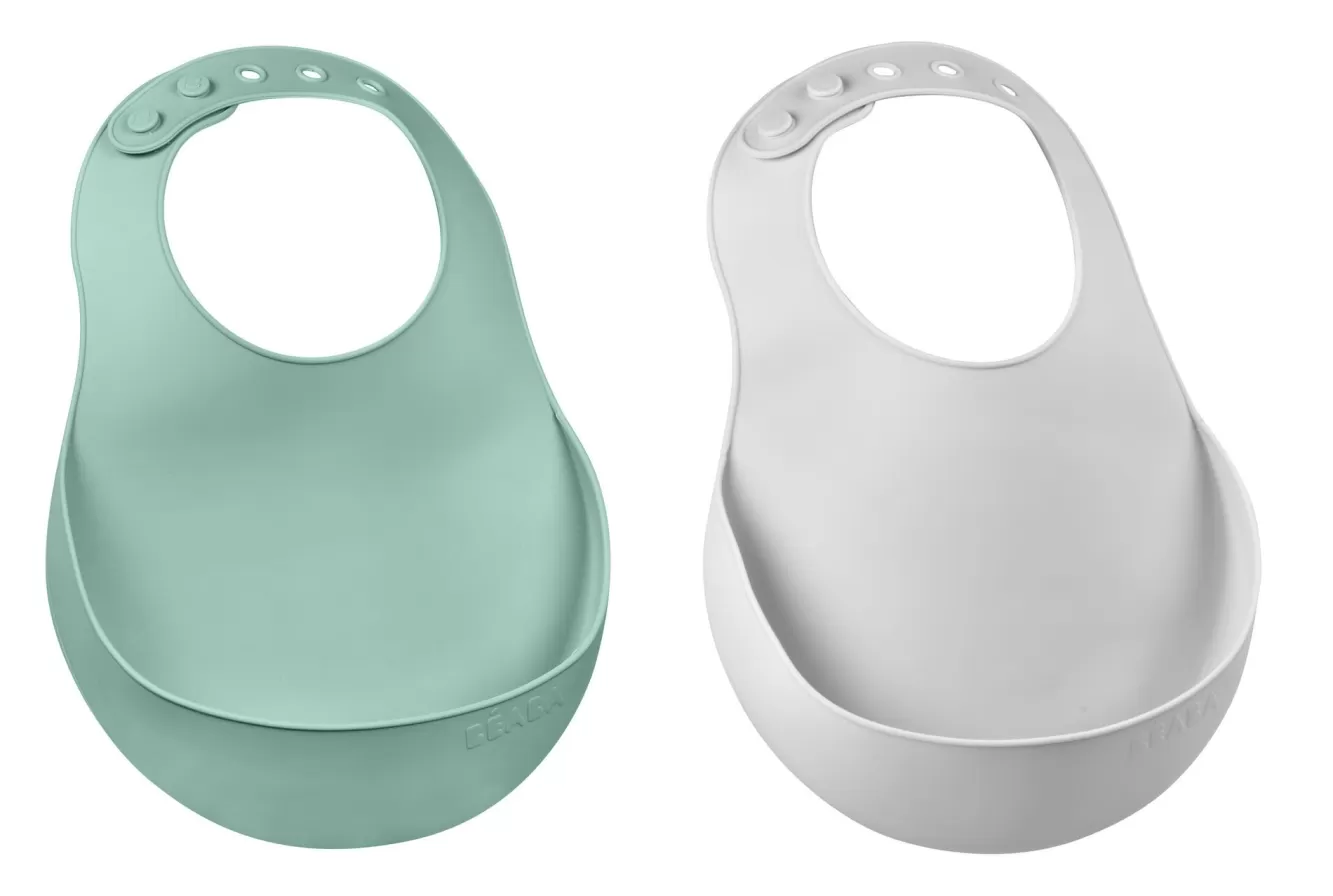 Siliconen Slabbetje Light Mist/Sage Green | BÉABA Shop