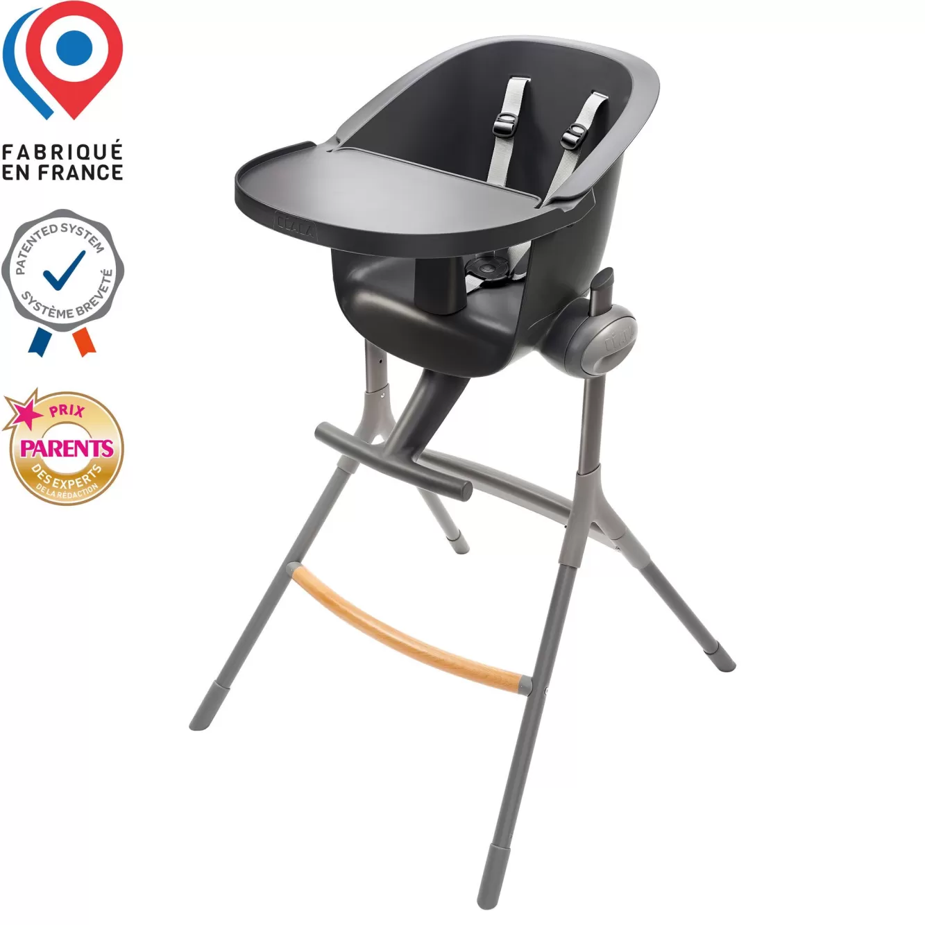 Up & Down Hoge Kinderstoel Dark Grey | BÉABA New